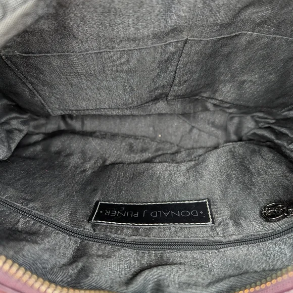 Donald J Pliner Purple Burgundy Soft Leather Hobo Shoulder Bag Purse - Picture 11 of 13